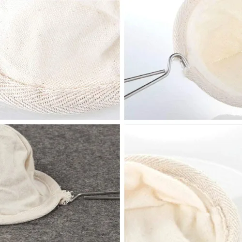 Miniatura 2 de 2 piezas reutilizables para calcetines de café, filtro de tela de acero inoxidable, filtro de té para oficina en casa, hecho a mano, colador de café