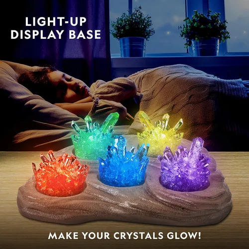 Miniatura 2 de National Geographic - Kit de cultivo de megacristales para niños, 6 cristales con soporte iluminado, regalos de ciencia para niños de 8 a 12 años