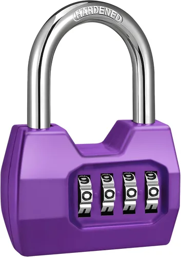 Miniatura 27 de 1 Paquete disecu Candado de Combinación de 4 Dígitos, Impermeable para Exteriores, para Casillero de Gimnasio Escolar, Cerca, Portón, Cobertizo, Rosa