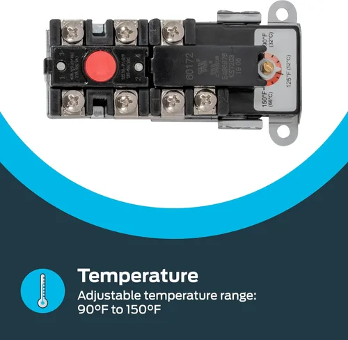 Miniatura 4 de Eastman 60172N - Termostato de doble tiro para calentadores de agua, color negro
