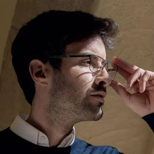 Miniatura 2 de ZENOTTIC Gafas de lectura para hombre: gafas de luz azul con marco cuadrado de metal, almohadillas nasales para lectores de computadora, lentes
