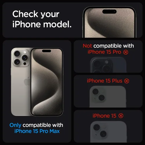 Miniatura 2 de Spigen Protector de pantalla de vidrio templado [GlasTR EZ FIT - Privacy] diseñado para iPhone 15 Pro Max [compatible con fundas] - Paquete de 2