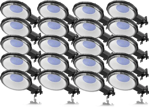 Miniatura 10 de Viugreum Paquete de 2 luces LED de granero de 100 W, 12000 lm, iluminación exterior del anochecer al amanecer, luz de jardín IP65 impermeable 5000 K