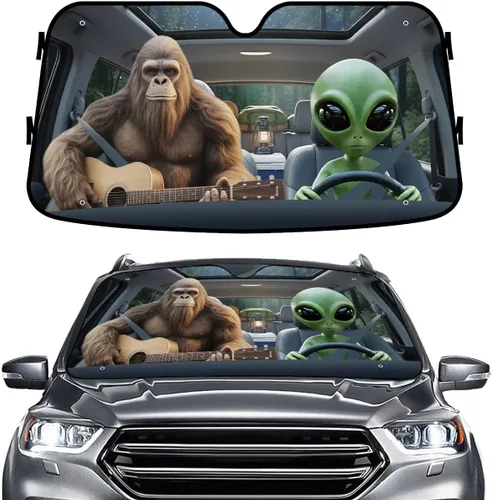 Miniatura 78 de GENANY - Cubierta de parabrisas de flamenco para automóvil, SUV, camión (55 x 30 pulgadas), protector térmico plegable, persianas para ventanas