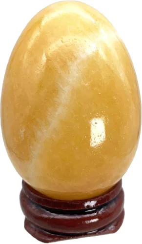 Miniatura 12 de Fekuar Figura de huevo de piedra, cristal curativo pulido, escultura de esfera con soporte de madera, obsidiana negra natural, 1.8 pulgadas