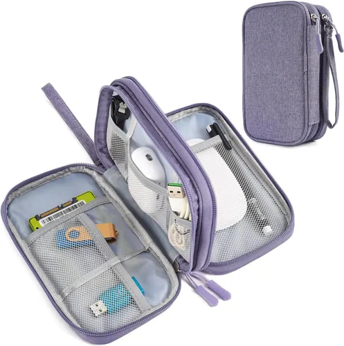 Miniatura 25 de CAAORDKSO Bolsa Organizadora de Electrónicos para Viaje, Estuche Pequeño Organizador de Cables Impermeable, Bolsa de Accesorios, Estuche Electrónico