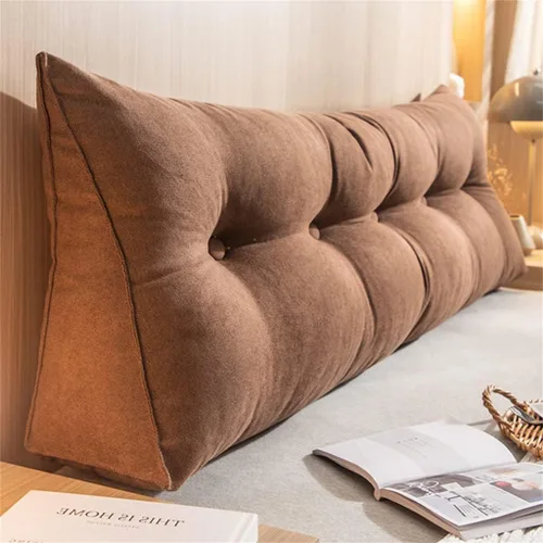 Almohada triangular de lectura para reposo en cama, cojín grande para cabecero, respaldo, almohada de cuña para cuello y soporte lumbar para Café