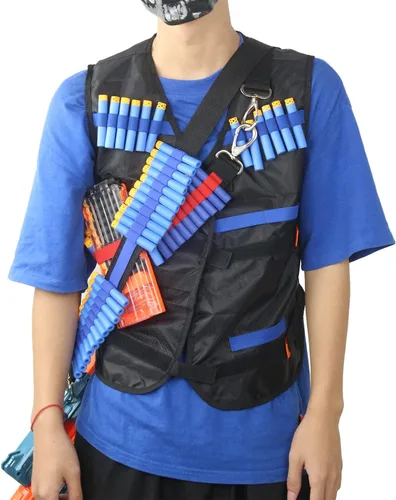 Miniatura 6 de Carrillera EKIND para munición de pistola de juguete, dardos, para pistolas Elite Nerf N-strike Blasters Hebilla de dos Piont azul