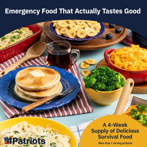 Miniatura 4 de 4Patriots: Suministro de alimentos para emergencias, kit de supervivencia para 4 semanas, alimentos liofilizados, vida útil de 25 años, 196 porciones