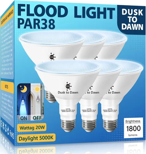Miniatura 20 de PAR38 Bombillas LED de inundación para exteriores, paquete de 2 unidades, regulables 20 W (equivalente a 200 W) bombillas de inundación de base E26