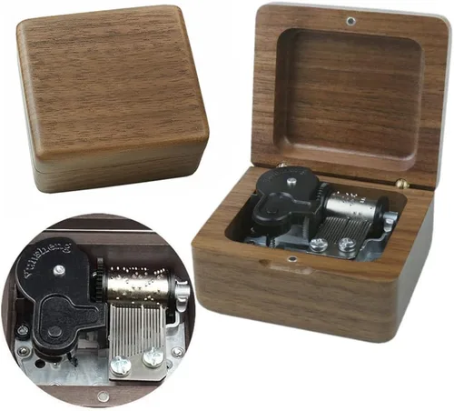 Miniatura 21 de Caja de música Sinzyo con mecanismo de madera tallada clásica, caja musical de regalo para cumpleaños, día de San Valentín, Navidad
