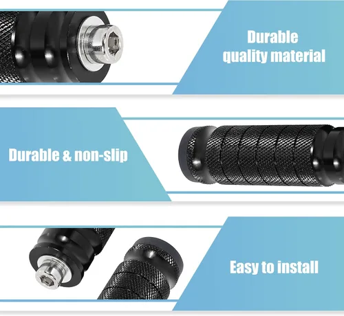 Miniatura 4 de F FIERCE CYCLE 1 par de reposapiés de aluminio de 6mm para motocicleta, set trasero plegable, reposapiés para motociclismo, estribo negro