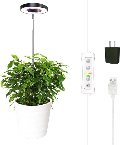 Miniatura 9 de yadoker Luz de cultivo de plantas, luz LED de espectro completo para plantas de interior, altura ajustable, temporizador automático, bajo voltaje