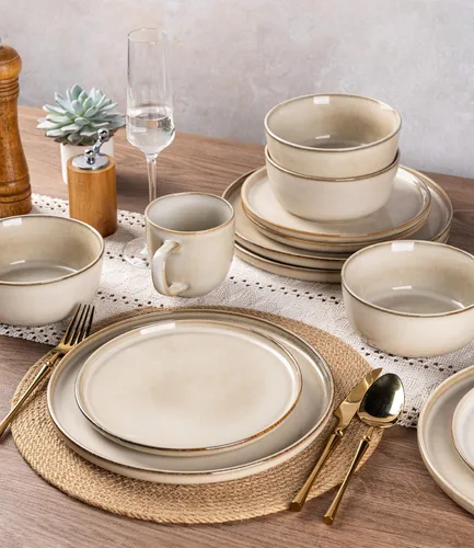 Miniatura 6 de Juego de platos de cerámica AmorArc, juego de 6, platos de 8.5 pulgadas de esmalte reactivo de gres, platos para postre, ensalada, aperitivo, cena