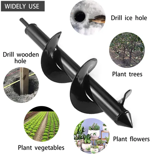Miniatura 4 de Broca de taladro para plantar de 4 x 12 pulgadas, para plantas de jardín, bulbo de flores, para cama, broca en espiral, taladro de jardín fácil