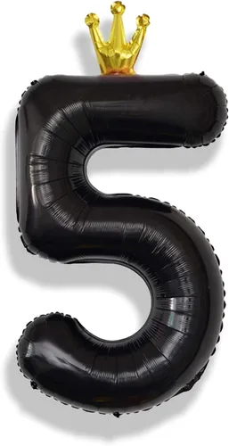 Miniatura 58 de Globos de número azul pastel de 40 pulgadas, globo gigante autoinflable de aluminio número 5 de cumpleaños para niños, globos azul bebé para hombres