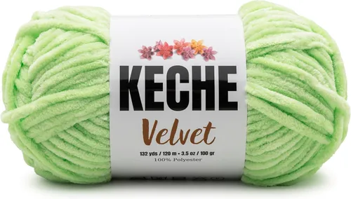 Miniatura 10 de Keche Hilo de terciopelo para ganchillo, manta de felpilla suave, voluminosa, hilo amigurumi, 3.53 oz (132 yardas), color azul bebé