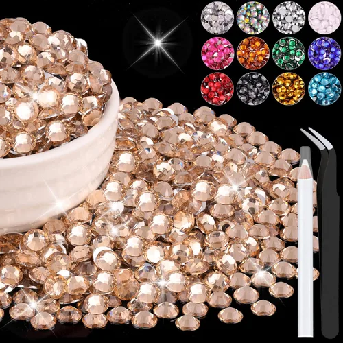 Miniatura 105 de 12000 diamantes de imitación de resina de 0.079 pulgadas a granel para manualidades (transparente), cristales deslumbrantes con parte trasera plana