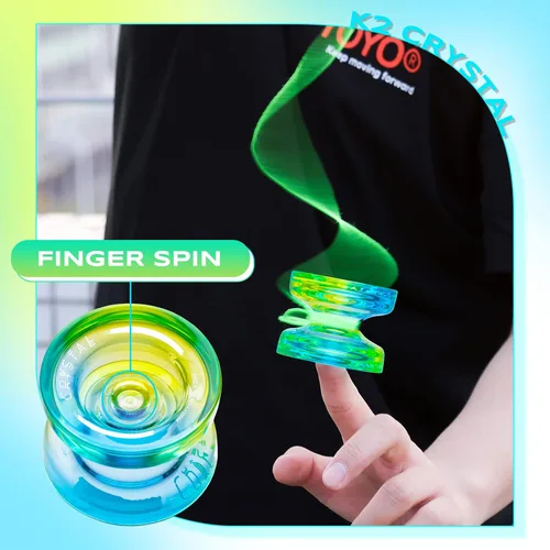 Miniatura 8 de Yoyo sensible K2 para niños y principiantes con giros suaves y diseño de giro de dedos+yoyo k2 para principiantes, reemplazo de yoyos de doble