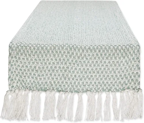 Miniatura 24 de DII Woven Basics Collection Camino de mesa de punto 100% algodón, 15"x108", Stone Piedra