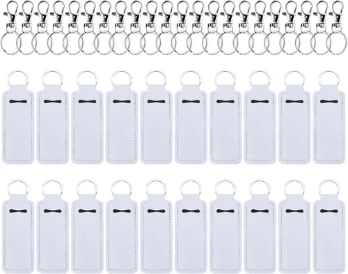 Duufin 20 piezas Llavero con soporte para lápiz labial, soporte para bálsamo labial, soporte para lápiz labial con 20 cables de clip de metal para