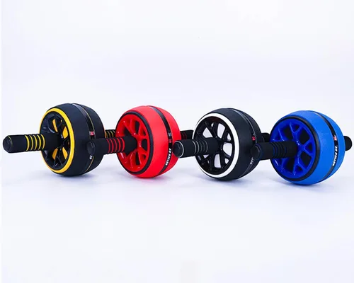 Miniatura 9 de Rodillo de rueda AB, rueda de ejercicios abdominales de fitness, rodillo de entrenamiento de fuerza, 12 pulgadas de ancho Rojo