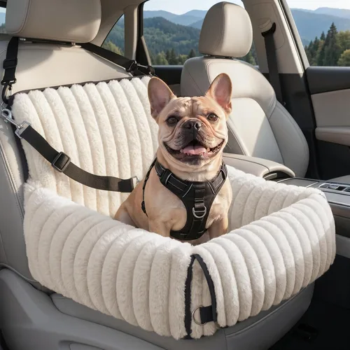 MIXJOY Asiento de automóvil para perros 6 en 1 para perros pequeños/medianos de hasta 25 libras, transportador multifuncional para perros con funda