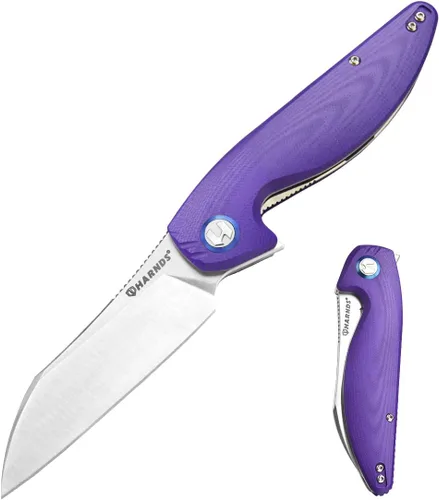 Miniatura 7 de Harnds Parrot - Cuchillo de bolsillo plegable con clip y bloqueo de hoja, cuchillo plegable EDC de 8.4 pulgadas con mango G10 a prueba de sudor