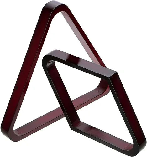 Miniatura 8 de OwnMy Juego de 2 estantes de madera para billar, de madera maciza vintage, 8 bolas, triangulares, y 9 bolas de diamantes, estantes para pelotas