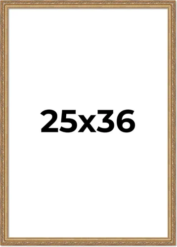 Miniatura 215 de Poster Palooza Marco de fotos de madera maciza ornamentada dorada de 3 x 3 pulgadas, ancho de moldeo de 1.25 pulgadas, con plexiglás acrílico UV