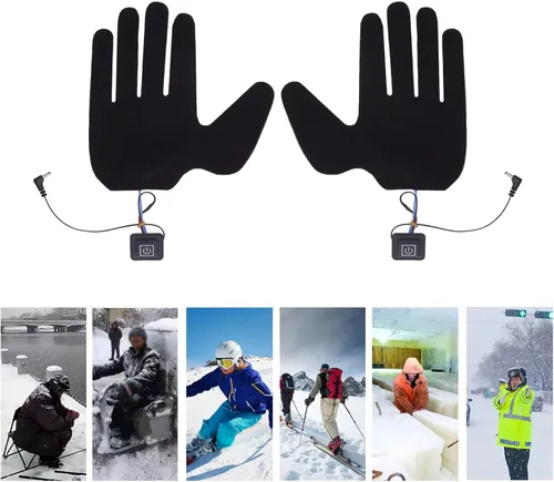 Miniatura 5 de Almohadilla térmica para guantes, ultrafina rápida, 2 unidades, 5 dedos, USB, calentada, almohadilla de 3 temperaturas, ajustable y eficiente