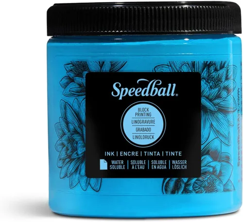 Miniatura 21 de Speedball Tinta de impresión en bloque soluble en agua 3815 – Color intenso con acabado satinado AP no tóxico 8 onzas líquidas, peltre
