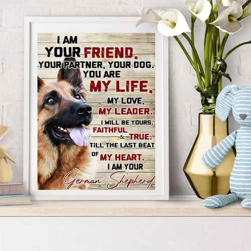 Miniatura 2 de UPABLUNSO I Am Your Friend Pastor alemán 5D Diamond Art Kit de pintura de diamantes para adultos pintura por números para recreación en el hogar