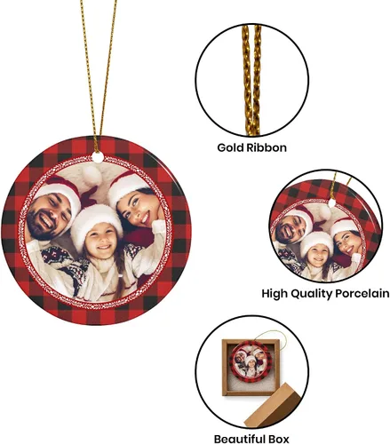 Miniatura 2 de Adornos de Navidad personalizados, adorno con foto personalizada, nuestro primer árbol de Navidad colgante 2023, decoración regalo para Navidad