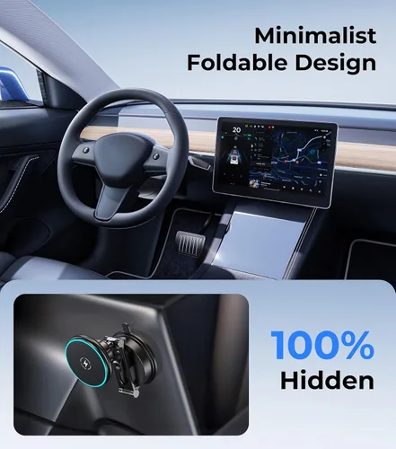 Miniatura 5 de Cargador de teléfono de coche certificado Qi2 para MagSafe, brazo plegable y ajustable de 360°, soporte magnético universal para pantalla de espejo
