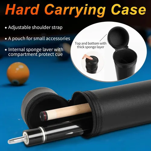 Miniatura 6 de Pool Cues Stick,3 in 1 Adjustable Maple Pool Cue Stick Sets Cue Sticks 58 inch Pool Cues Adult Canadian Maple Wood Billiard Stick with Carry Case