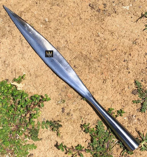 NauticalMart Edad de Hierro Celta Medieval Spearhead Lanza Pastilla Punto de Lanza LARP Cosplay Armadura Vikinga Forjado Acero de Alto Carbono -