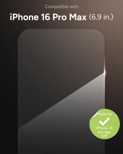 Miniatura 2 de ZAGG Glass Elite - Protector de pantalla para iPhone 16 Pro Max, 5 veces más fuerte, bordes reforzados, vidrio templado ultra fuerte, resistente a