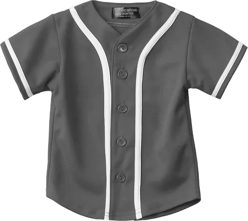 Miniatura 32 de Hat and Beyond camiseta de béisbol para hombre con botones hipster hip hop