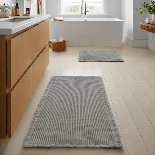 Miniatura 28 de JIUZHEN Tapete de Baño Mejorado con Diseño de Gofre Súper Absorbente Tapetes de Baño Antideslizantes Alfombras de Baño Lavables a Máquina de Secado