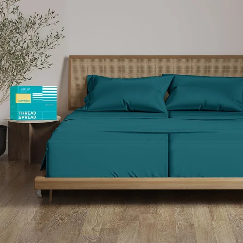 Miniatura 24 de THREAD SPREAD Sábanas 100% Algodón Egipcio Tamaño Twin - 800 Alto Número de Hilos 3 Piezas Sábanas Twin Extra Largas para Dormitorio, Bolsillo