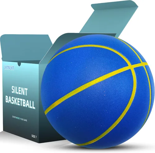 Miniatura 10 de Baloncesto silencioso tamaño 7 (29.5 pulgadas) – Baloncesto interior de espuma sin aire ranurada para regates silenciosos y entrenamiento en Naranja