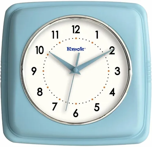 Miniatura 7 de Reloj de pared cuadrado retro de 9 pulgadas, funciona con pilas, reloj decorativo silencioso sin tictac para el hogar, oficina, cocina, dormitorio