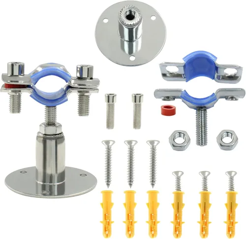 Miniatura 5 de 2 soportes de tubo de montaje en pared de acero inoxidable 304, adecuados para tubos OD de 1/2 pulgadas (0.748-0.866 in), altura ajustable