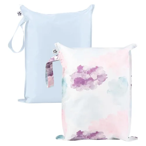 Miniatura 33 de Tiny Twinkle Bolsas Húmedas a Prueba de Desorden Paquete de 2 Bolsas Húmedas Reutilizables e Impermeables para Trajes de Baño Ropa de Bebé