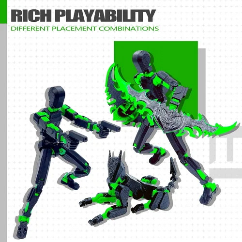 Miniatura 6 de Uodofy (Ensamblaje Completado) T13 Conjunto de Figuras de Acción 3D, Dummy Robo Titan 13 Figuras de Acción, Juguete 3D Impreso de Múltiples