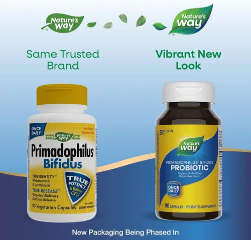 Miniatura 3 de Nature's Way Probiótico Primadophilus Bifidus, apoya la flora digestiva*, 5 mil millones de cultivos probióticos vivos por cápsula, lactobacilos