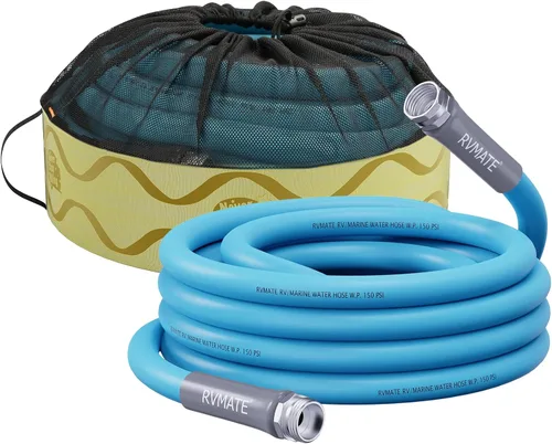 Miniatura 16 de RVMATE Manguera de agua para autocaravana de 15 pies, 5/8 pulgadas de diámetro interior, manguera de agua potable sin plomo, sin fugas, manguera