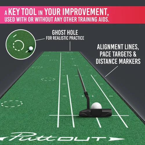 Miniatura 6 de PuttOut Alfombrilla grande para golf (144.5 x 26.4 in)
