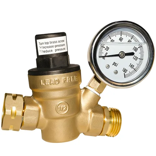 Válvula reguladora de presión de agua Hourleey, de latón para RV con manómetro y filtro de entrada para tráiler de autocaravana